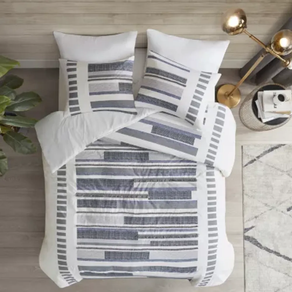INK+IVY Serena 3 Piece Cotton Printed Comforter Set w/ trims