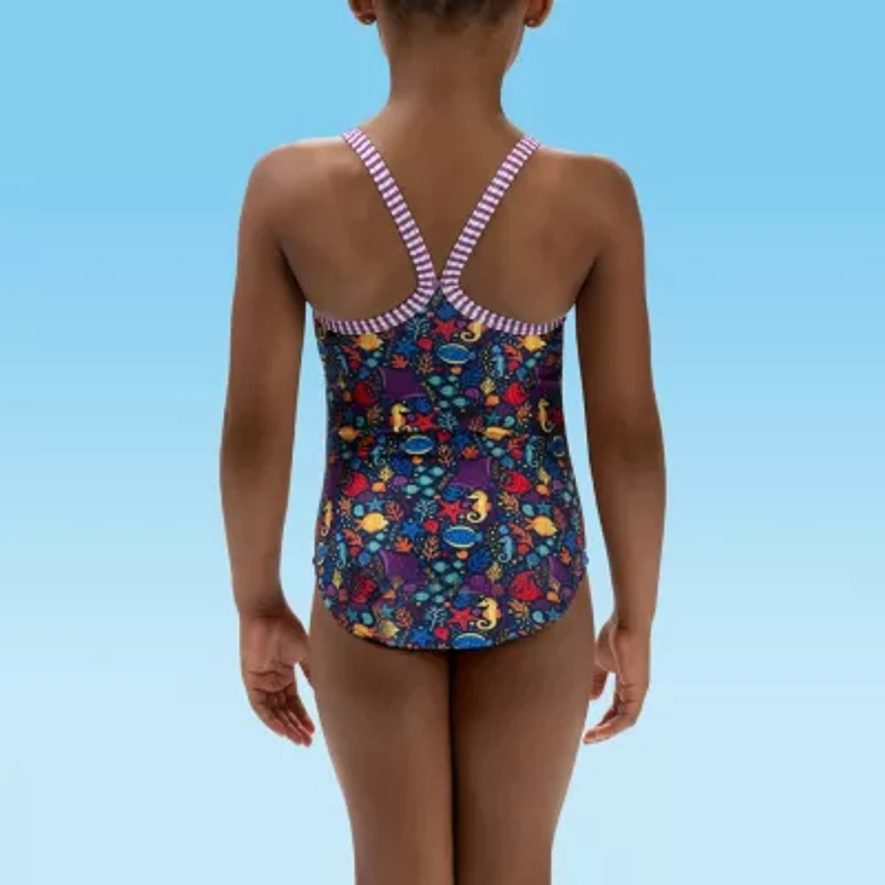 Dolfin Little & Big Kid Girls Easy-on + Easy-off One Piece Swimsuit