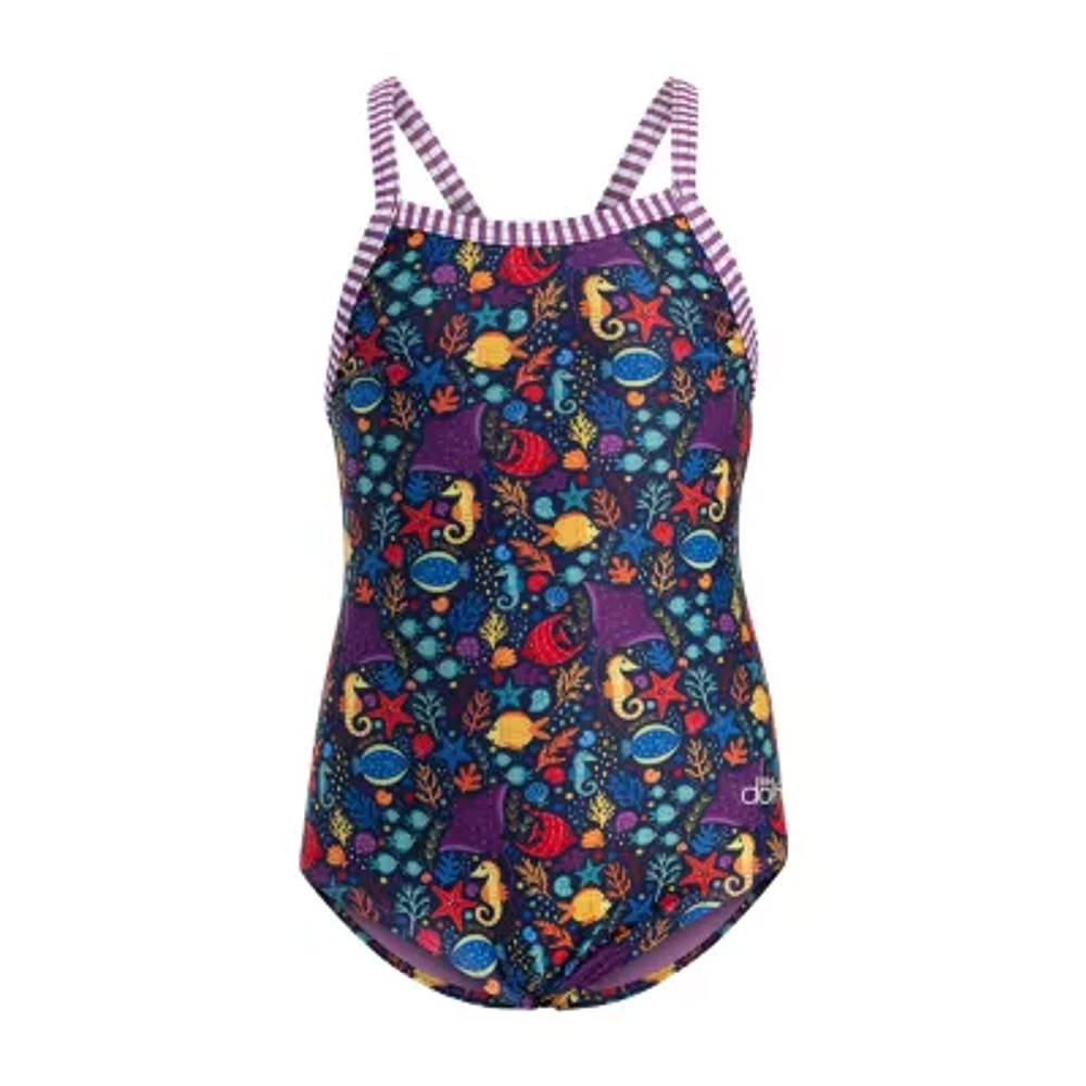 Dolfin Little & Big Kid Girls Easy-on + Easy-off One Piece Swimsuit