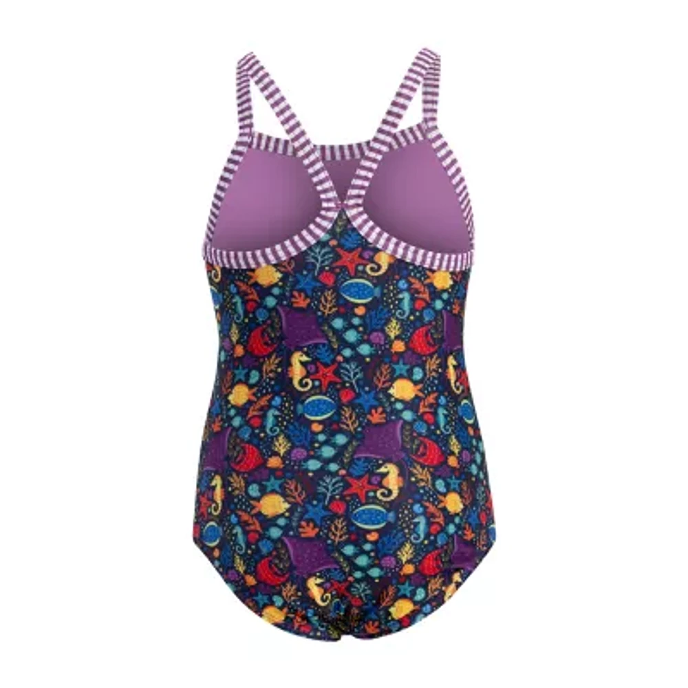Dolfin Little & Big Kid Girls Easy-on + Easy-off One Piece Swimsuit