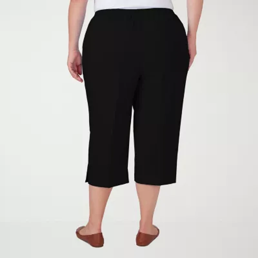 Alfred Dunner Classics Womens Straight Mid Rise Fit Plus Capri Pant