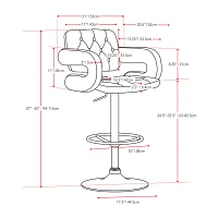 Corliving 2-pc. Upholstered Tufted Swivel Bar Stool