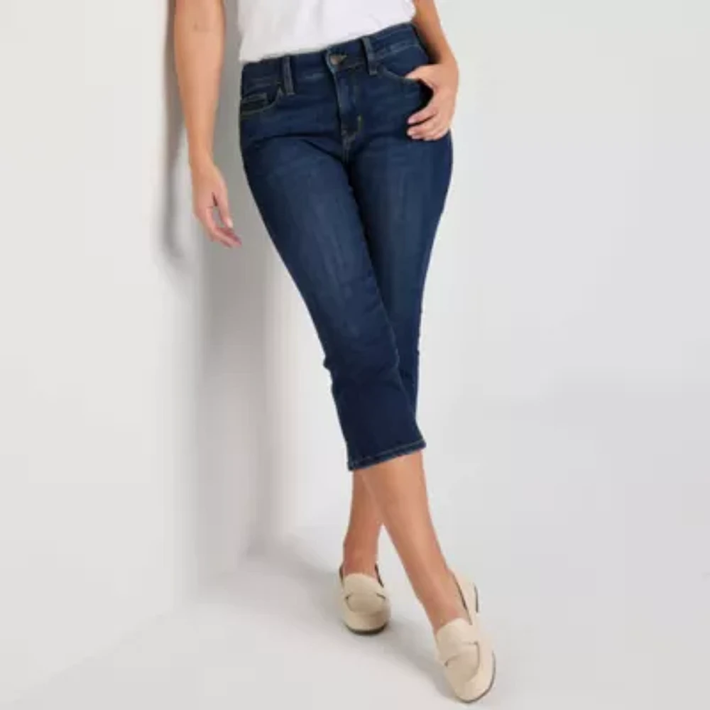 St. John's Bay Womens Skinny Mid Rise Fit Tall Capri Pant