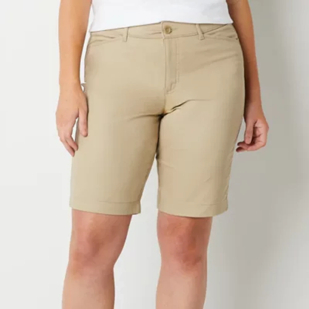 St. John's Bay Womens 12" Mid Rise - Tall Bermuda Short