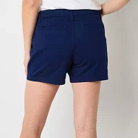 St. John's Bay Womens Mid Rise Chino Short-Tall
