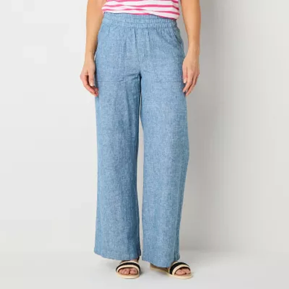 St. John's Bay Womens Wide Leg High Rise Tall Trouser