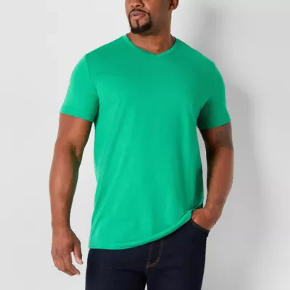 St. John's Bay Super Soft Mens V Neck Short Sleeve Quick Dry Big and Tall T-Shirt