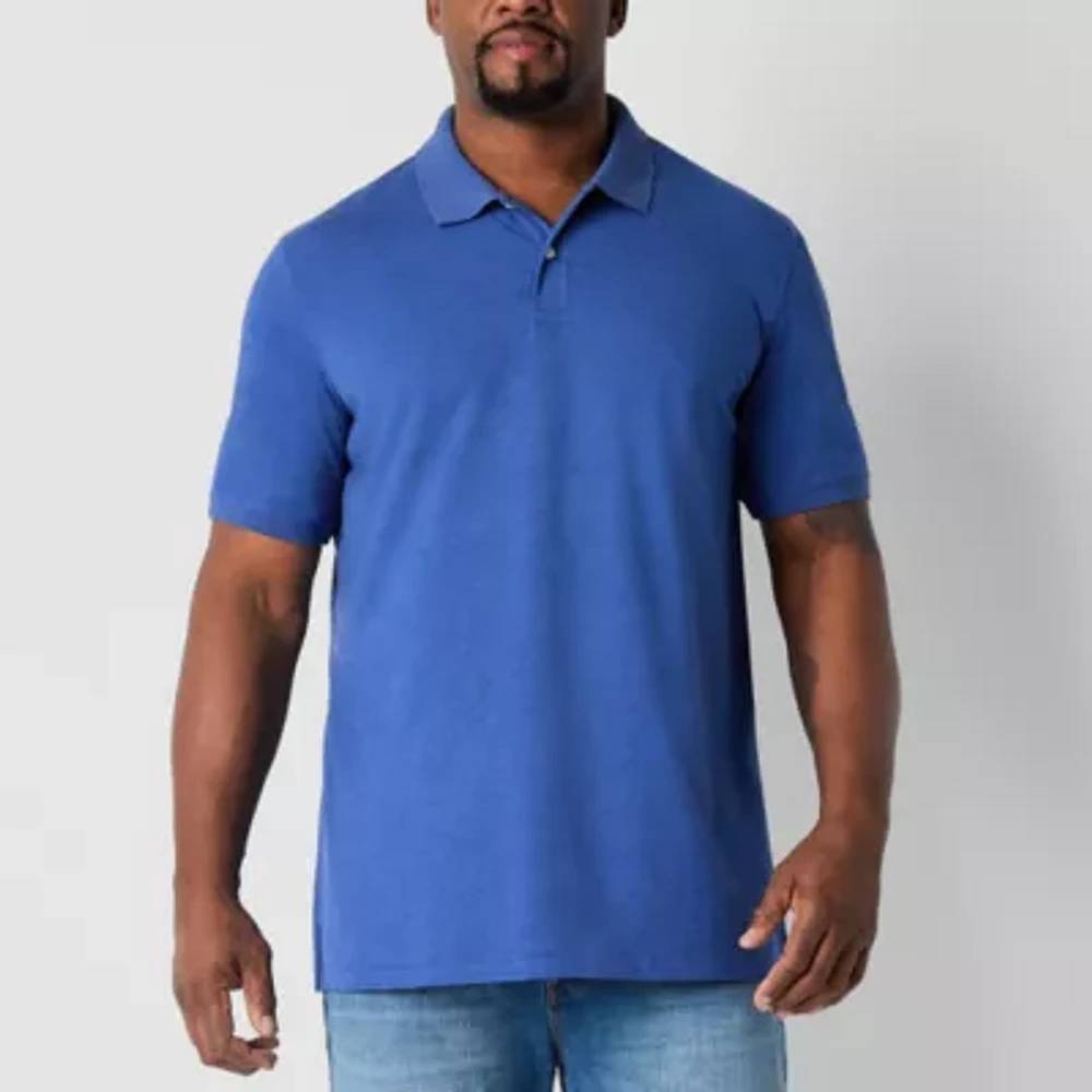 St. John's Bay Premium Stretch Big and Tall Mens Classic Fit Short Sleeve Polo Shirt