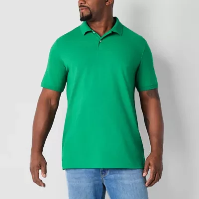 St. John's Bay Premium Stretch Big and Tall Mens Classic Fit Short Sleeve Polo Shirt