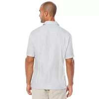 Cubavera Four-Pocket Mini Pintuck Mens Short Sleeve Cuffed Sleeve Regular Fit Button-Down Shirt