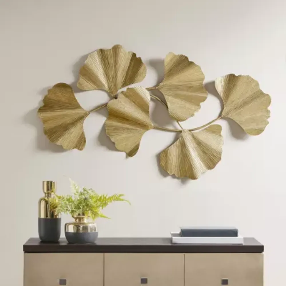 Madison Park Faye Gold Foil Ginkgo Leaf Metal Wall Art