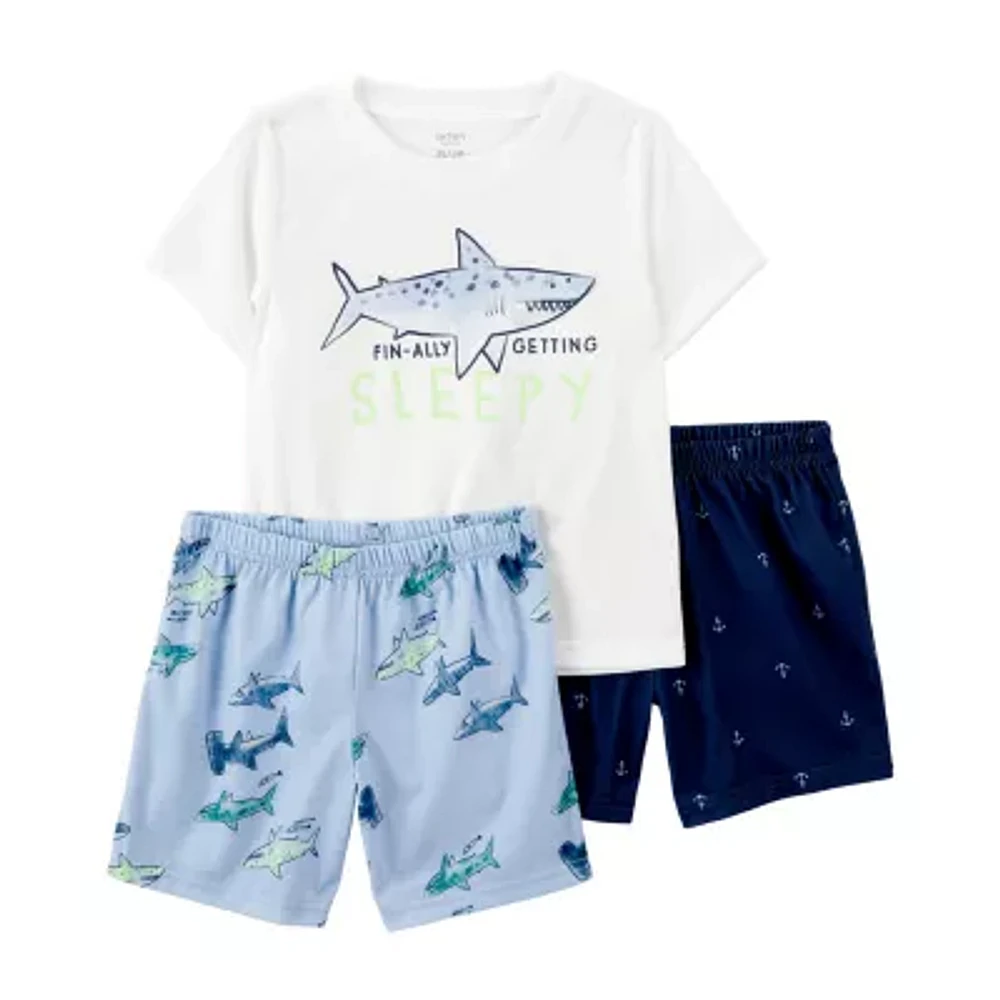 Carter's Toddler Boys Round Neck Short Sleeve 3-pc. Pajama Sets