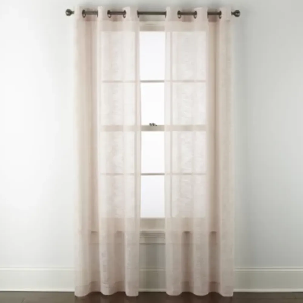 Regal Home Marley Textured Slub Grommet Top Sheer Set of 2 Curtain Panel