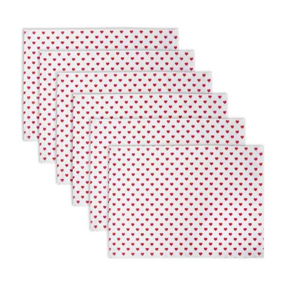Design Imports Lil Hearts Ribbed 6-pc. Placemat