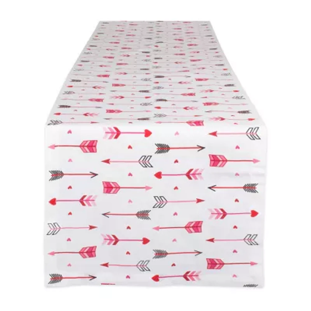 Design Imports Hearts & Arrow Print Table Runner