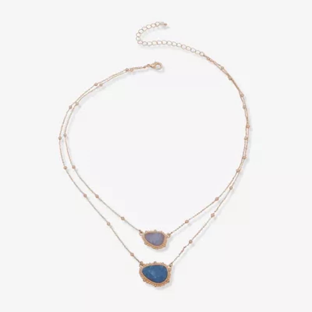 a.n.a Gold Tone Womens 16 Inch Strand Necklace