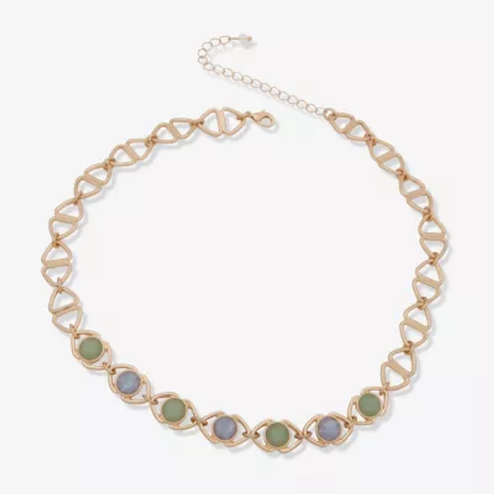 a.n.a Gold Tone Womens 16 Inch Collar Necklace