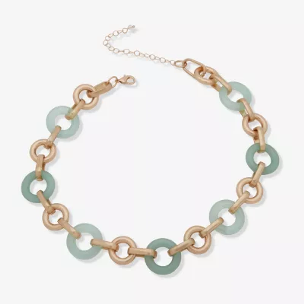 a.n.a Gold Tone Womens 17 Inch Collar Necklace