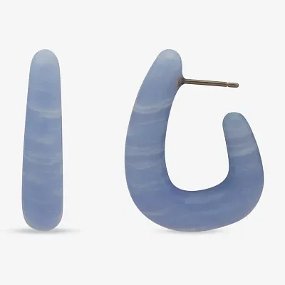 a.n.a Blue Womens 28.4mm Triangle Hoop Earrings