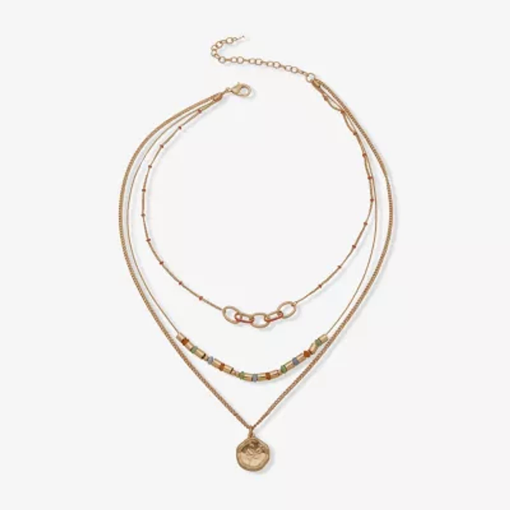 a.n.a Gold Tone Womens 17 Inch Strand Necklace