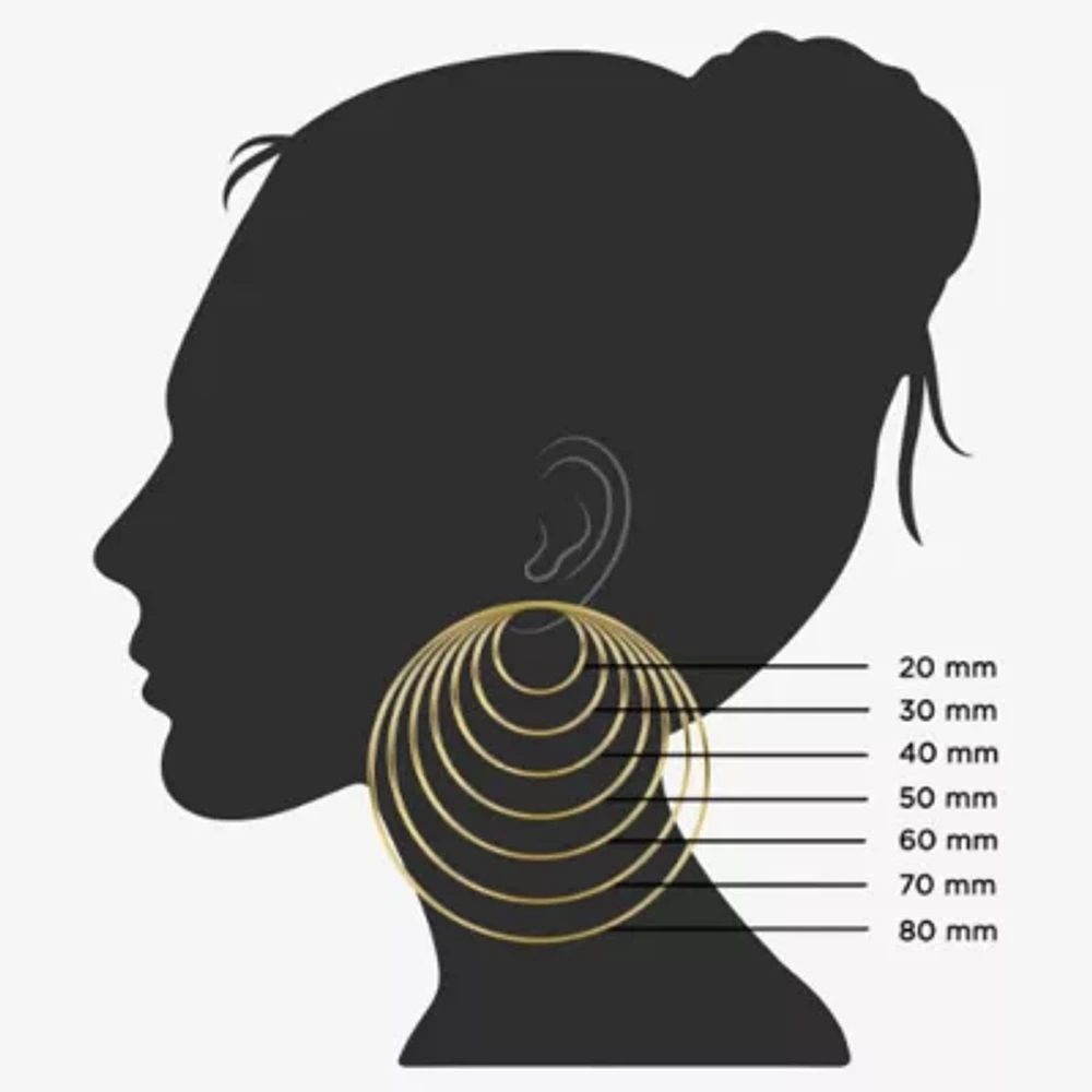 a.n.a Two Tone Hammered Womens 32mm Hoop Earrings