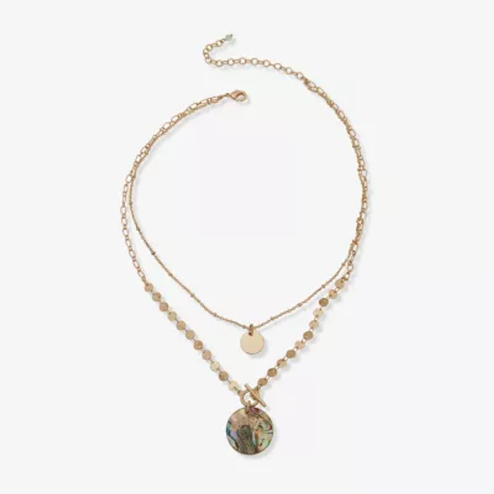a.n.a Gold Tone Toggle Womens 18 Inch Pendant Necklace
