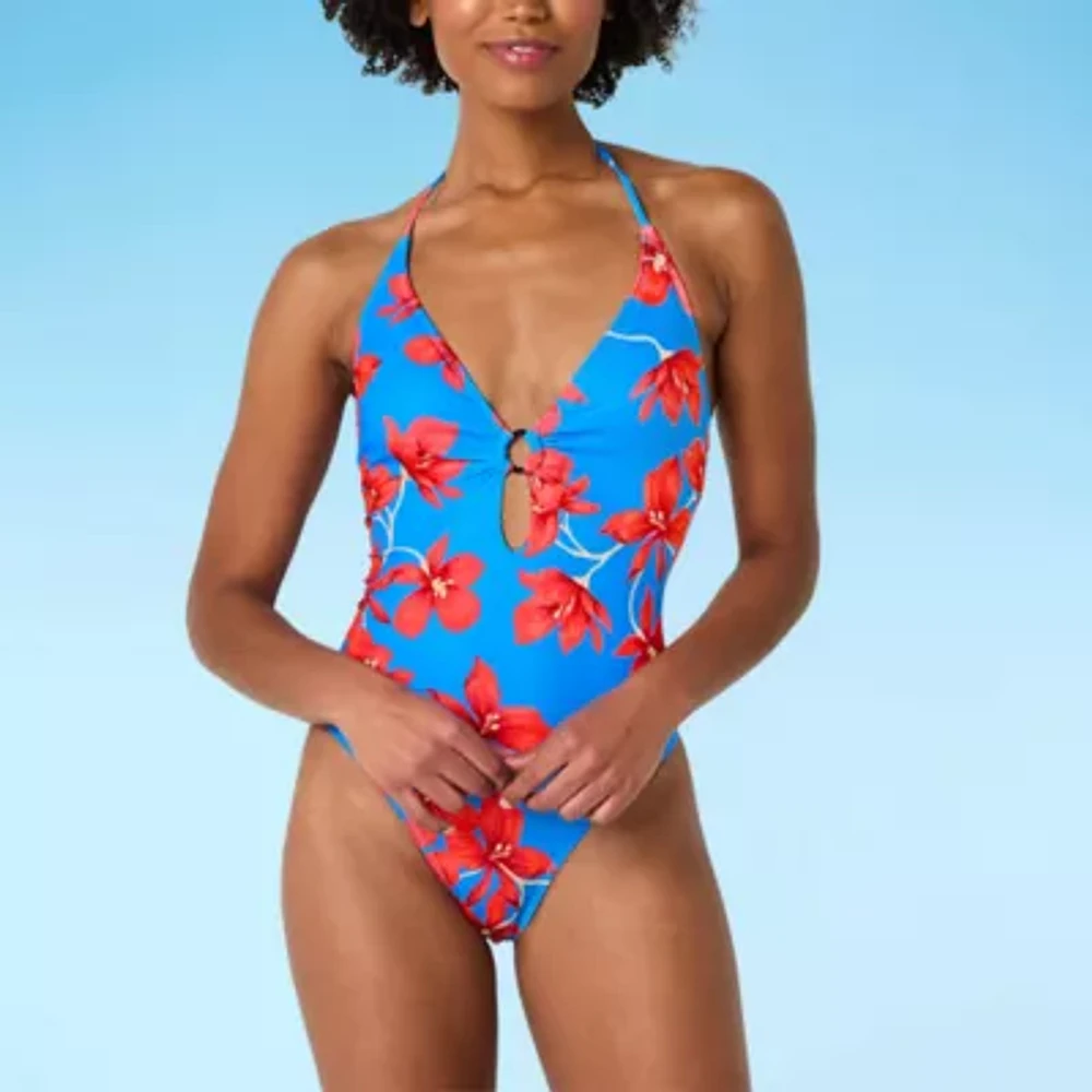 Forever 21 Womens Floral Juniors One Piece Swimsuit