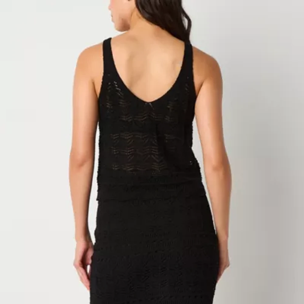 Worthington Womens Scoop Neck Sleeveless Pullover Sweater