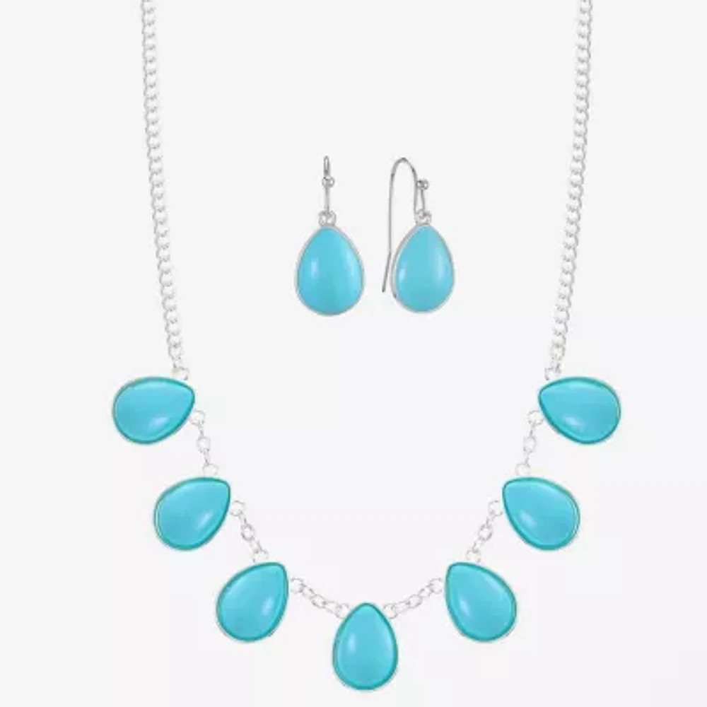 Liz Claiborne Collar Necklace And Drop Earring Womens 2-pc. Jewelry Set
