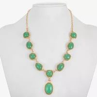 Monet Jewelry Womens Green 17 Inch Y Necklace