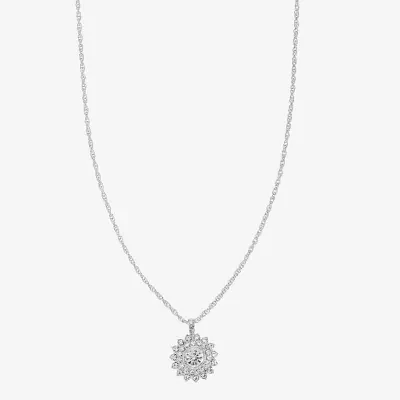 Monet Jewelry Timeless Silver Tone Womens Glass Round 17 Inch Pendant Necklace