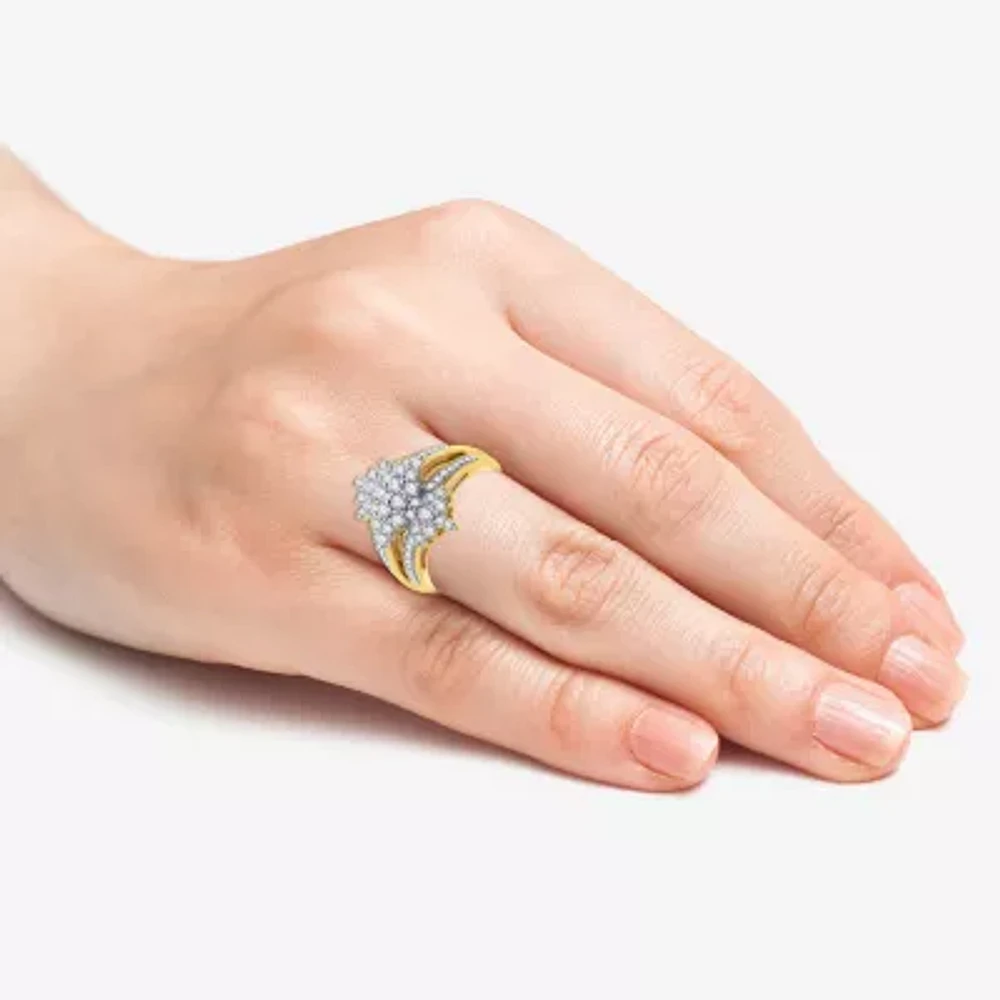 (H-I / I1) Womens 1 CT. T.W. Lab Grown Diamond 10K Gold Cocktail Ring