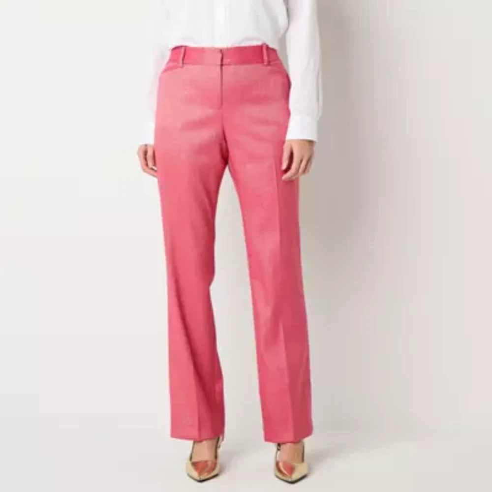 Liz Claiborne Audra Shine Womens Straight Mid Rise Straight Fit Trouser