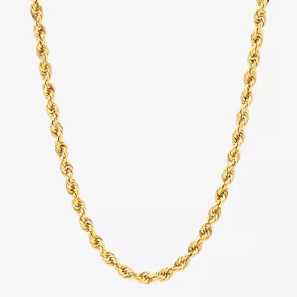 Unisex Adult 14K Gold 24 Inch Rope Chain Necklace