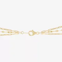 Layered Look Womens 14K Gold 20 Inch Paperclip Chain Necklace