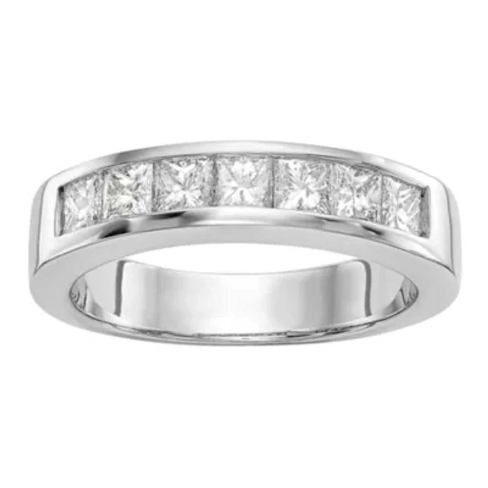 Womens 3MM 3/4 CT. T.W. Natural White Diamond 14K White Gold Wedding Band