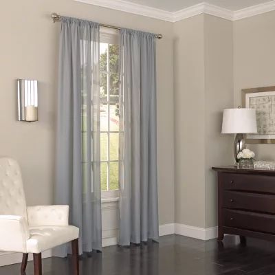 Eclipse Chelsea Rod Pocket Sheer Single Curtain Panel