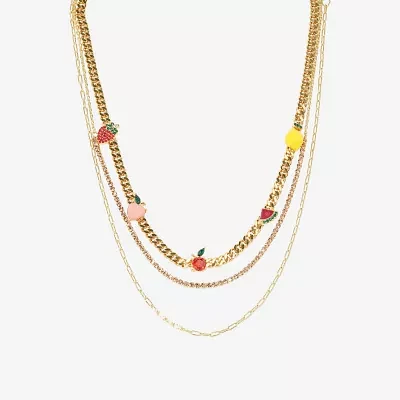 Arizona Gold Tone Fruit Womens Cherries 3-pc. Necklace Set
