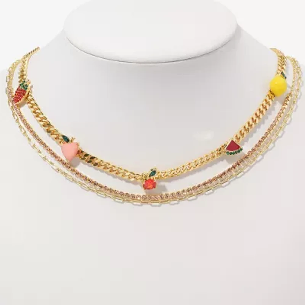 Arizona Gold Tone Fruit Womens Cherries 3-pc. Necklace Set