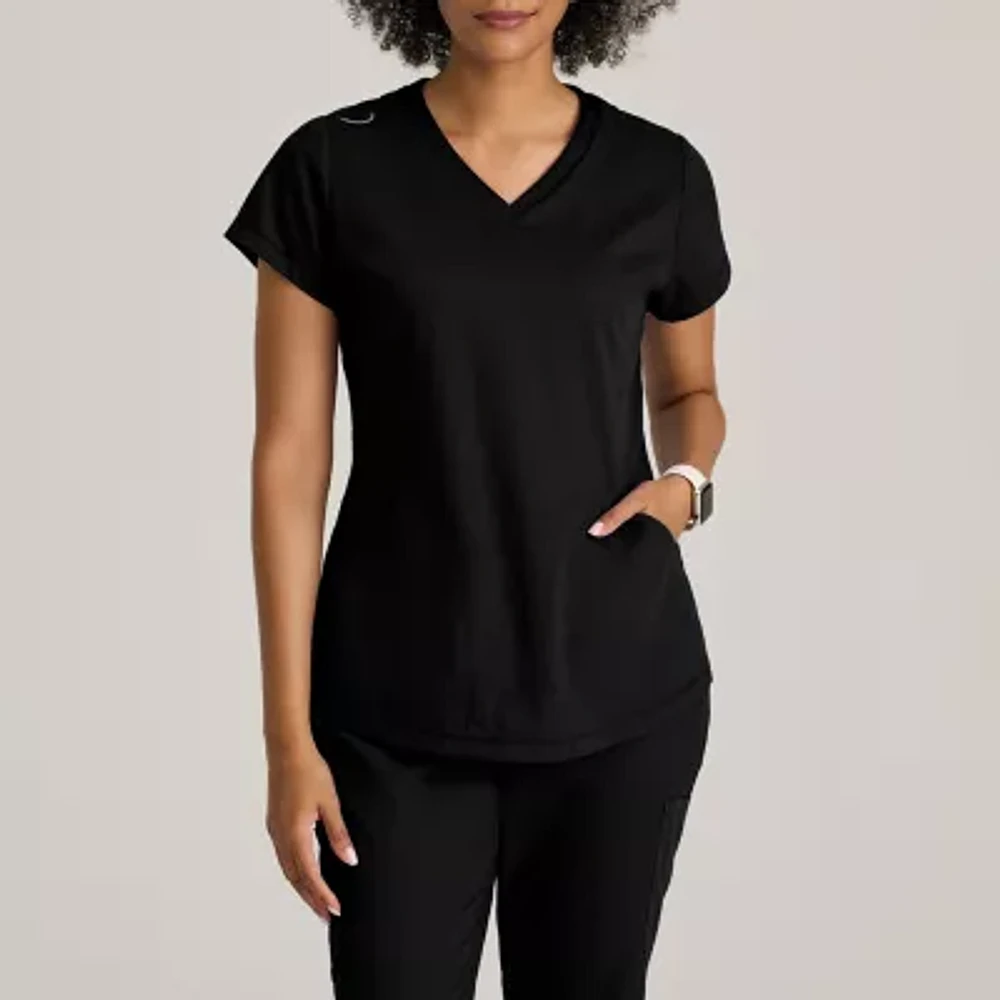 Grey's Anatomy™ by Barco Classic Grt261 Evelyn 3-Pocket Womens V Neck Short Sleeve Moisture Wicking Scrub Top