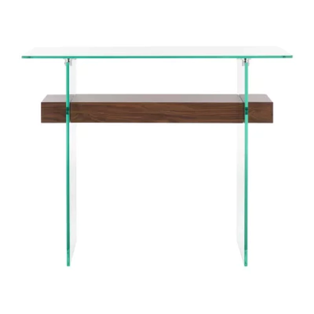 Kayley Storage Glass Console Table