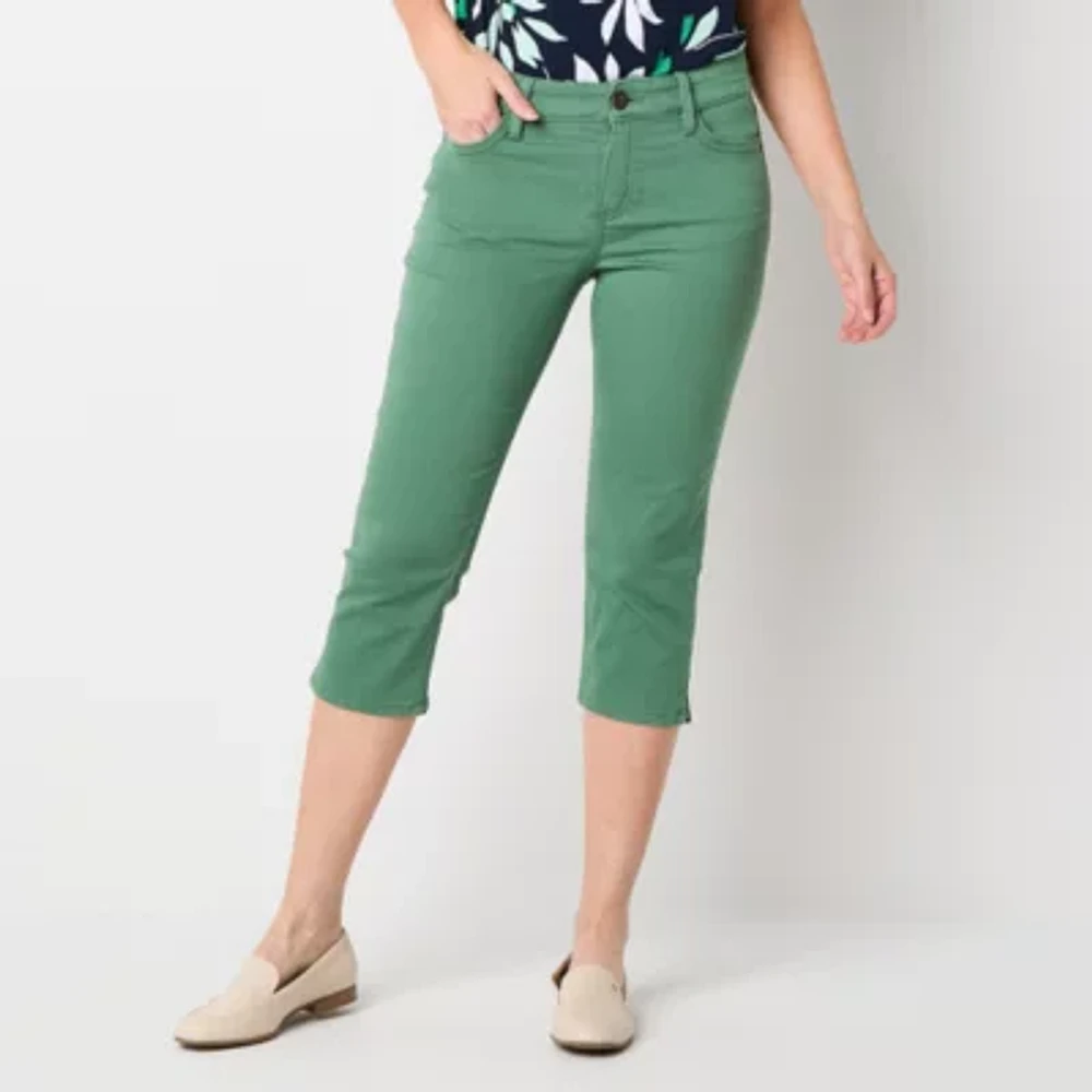 Liz Claiborne Sara Womens Slim Mid Rise Regular Fit Capri Pant