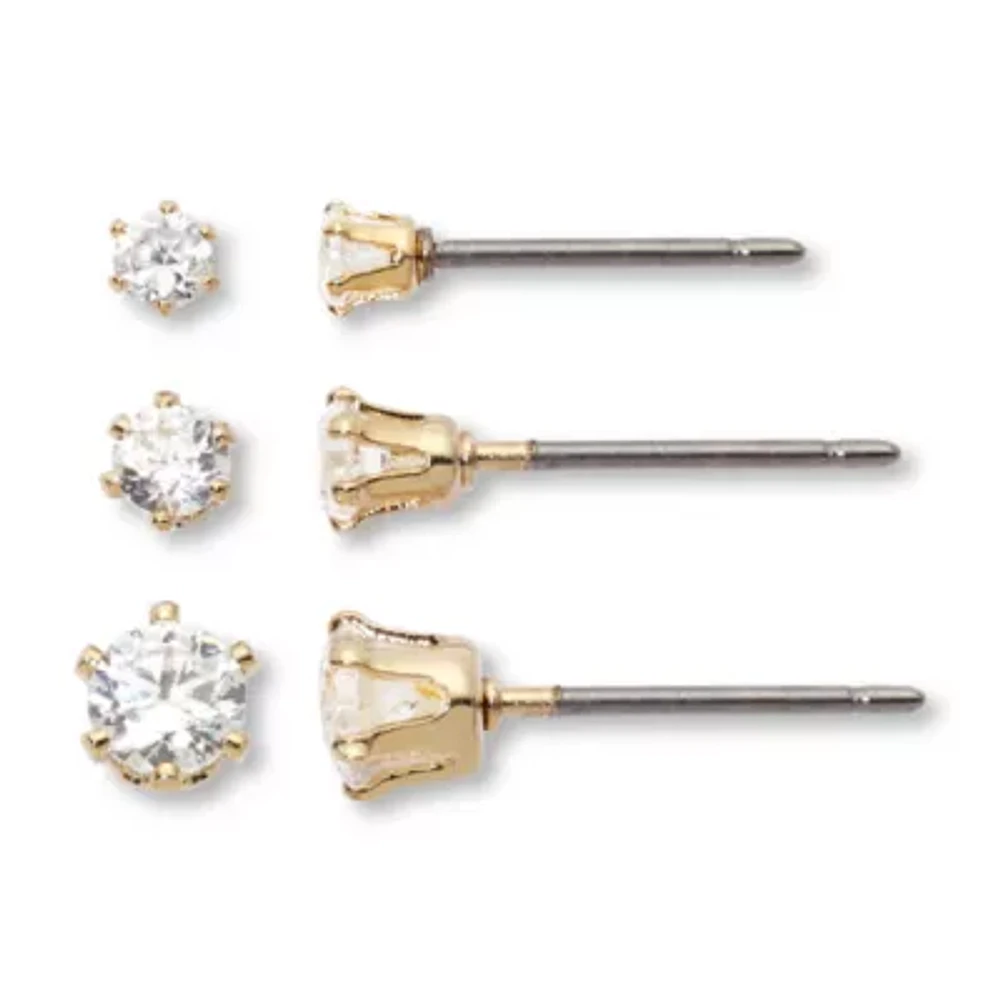 Mixit Womens Hypoallergenic 3 Pair Earring Set