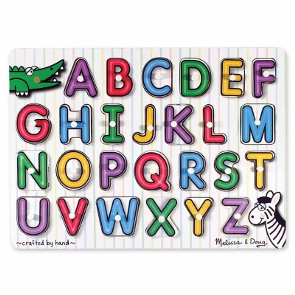Melissa & Doug See-Inside Alphabet Peg Puzzle Interactive Toy