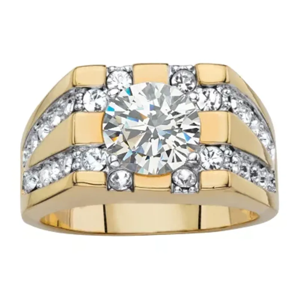Mens 2 CT. T.W. Cubic Zirconia 14K Gold Over Brass Round Fashion Ring