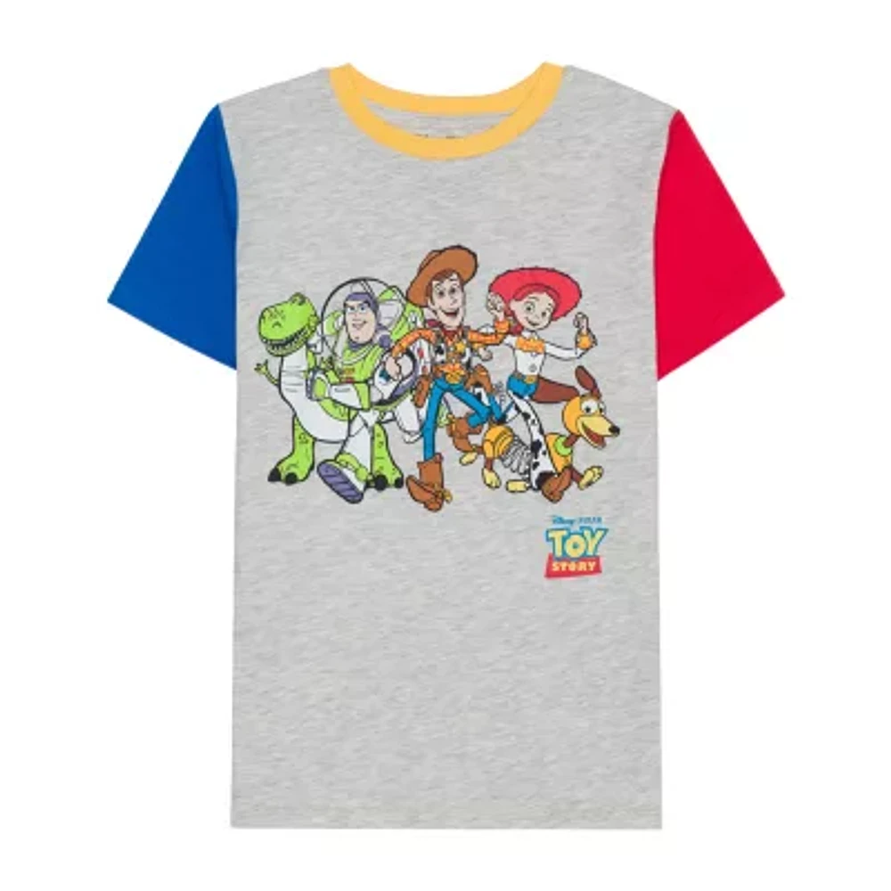 Disney Collection Little & Big Kid Boys Crew Neck Short Sleeve Regular Fit Toy Story Graphic T-Shirt