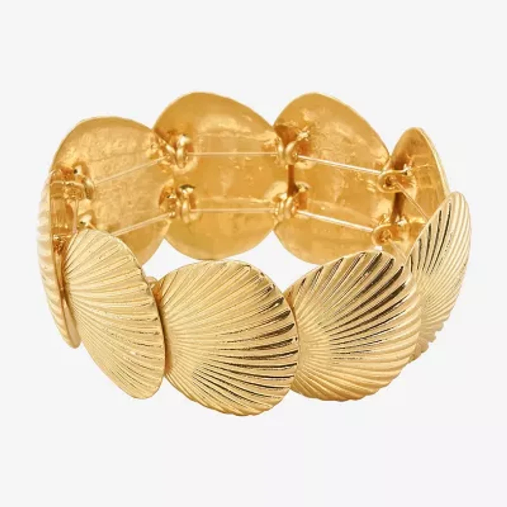 Bijoux Bar Gold Tone Shells Womens Stretch Bracelet