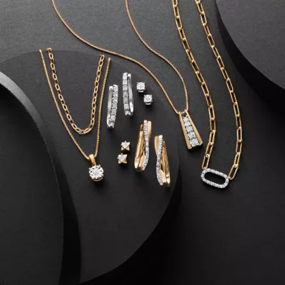 Yes Please! (G-H / I1-I2) Womens 1/10 CT. T.W. Lab Grown White Diamond 14K Gold Over Silver Sterling Silver 18 Inch Pendant Necklace