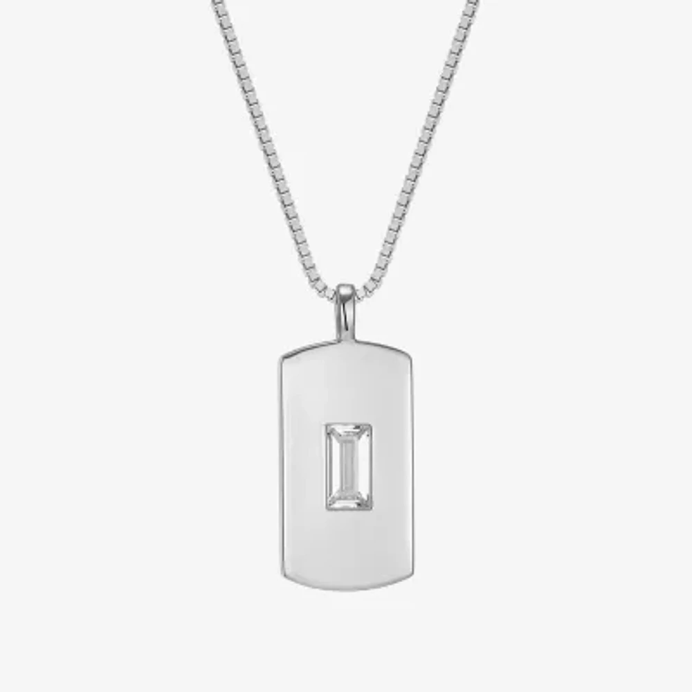 Mens 2 1/2 CT. T.W. Cubic Zirconia Sterling Silver 25 Inch Pendant Necklace