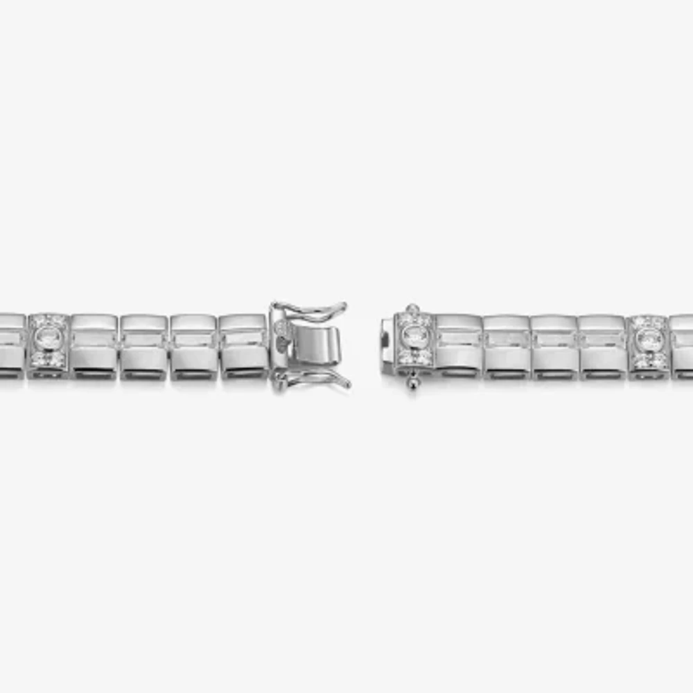Mens Sterling Silver Solid Round 8 1/2 Inch Link Bracelet